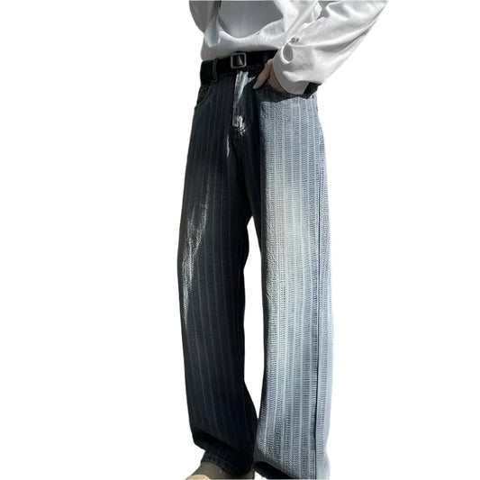 Striped Denim High-Fashion Jeans